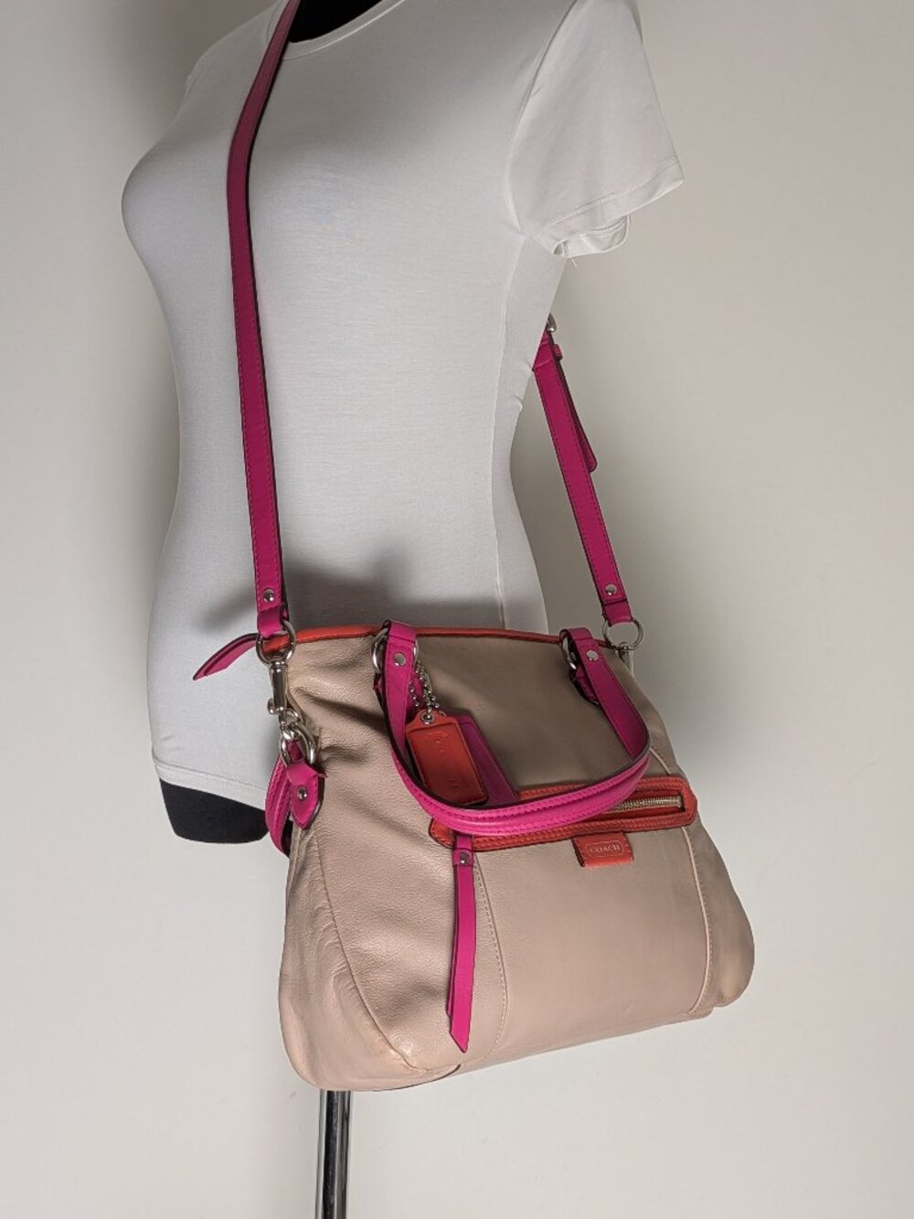 Coach Daisy Spectator Leather Mia Satchel Pink Women's